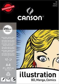 CANSON Illustration tömb 250 g/m² 12 lap A4 ragasztott