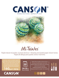 CANSON Mi-Teintes színes papírtömb 160 g/m² 24 x 32 cm Earth - 20 lap