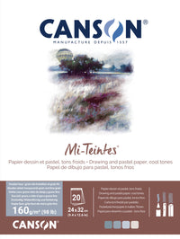 Canson Mi-Teintes ragasztott pasztelltömb 160 g/m² 20 lap - 24 x 32 cm, Grey/Blue