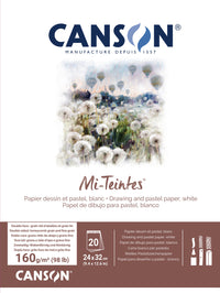 Canson Mi-Teintes ragasztott tömb 160 g/m² 20L 24 x 32 cm White