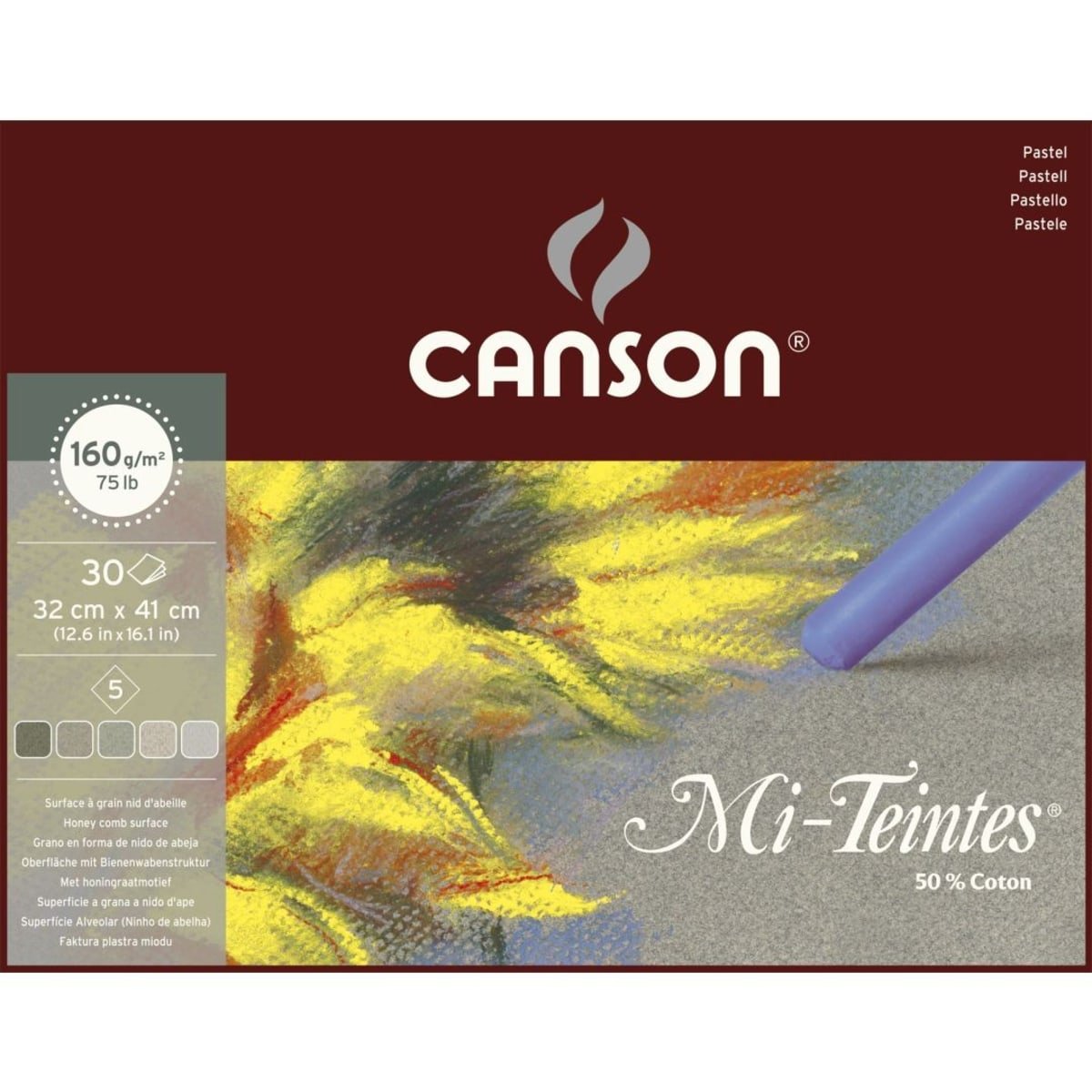 Canson Mi-Teintes ragasztott pasztelltömb 160 g/m² 30 lap 32 x 41 cm Grey