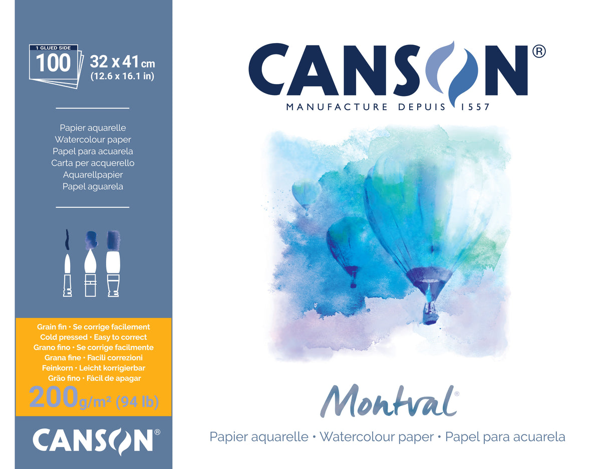 CANSON Montval akvarelltömb CP 200 g/m² - 100 lap, 32 x 41 cm