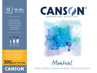 CANSON Montval akvarelltömb CP 300 g/m² - 12 lap, 24 x 32 cm, ragasztott