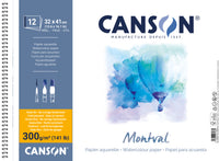 CANSON Montval akvarelltömb CP 300 g/m² 12 lap 32 x 41 cm spirálkötés