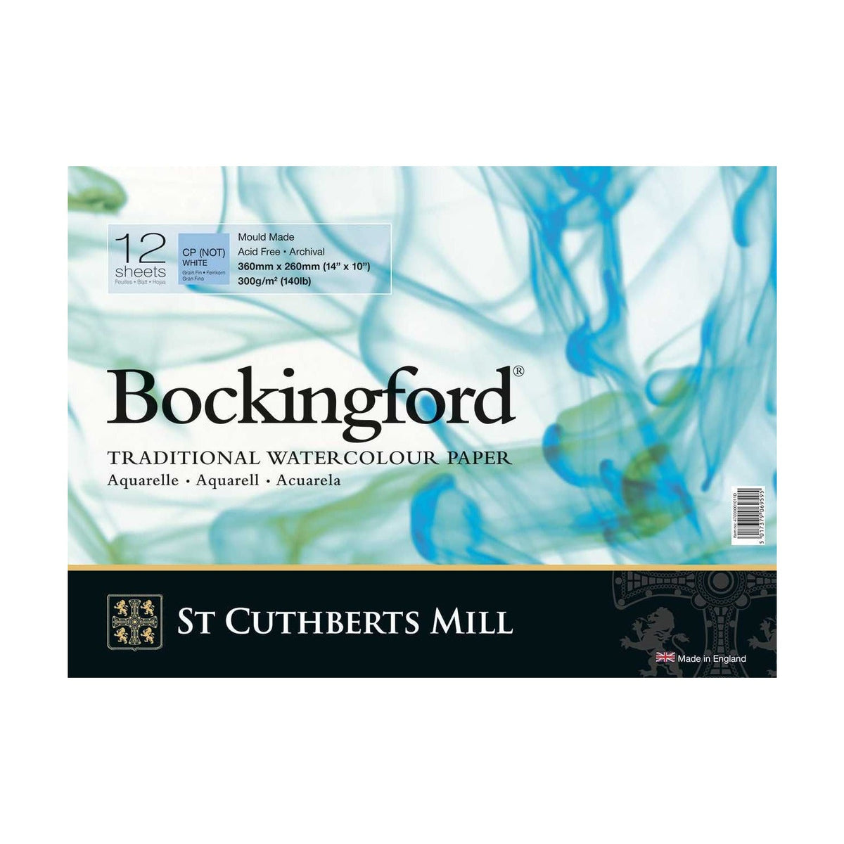 CANSON St Cuthberts Bockingford akvarelltömb 300 g/m² 12 lap spirál 18 – 41 cm