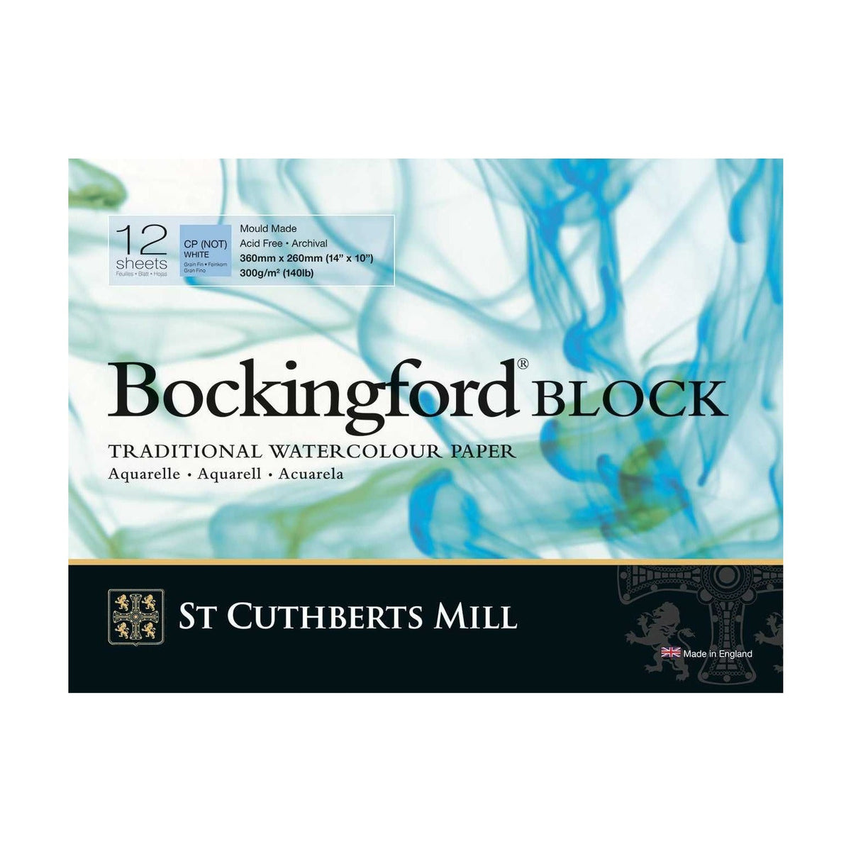 CANSON St Cuthberts Mill Bockingford akvarelltömb CP fehér 300 g 12 lap - 31 - 41 cm