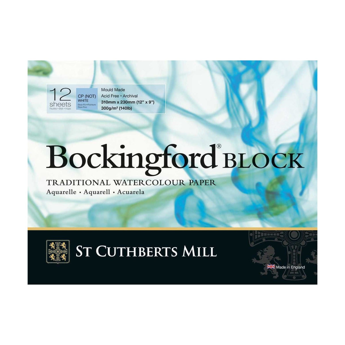 CANSON St Cuthberts Mill Bockingford akvarelltömb CP fehér 300 g 12 lap - 31 - 41 cm