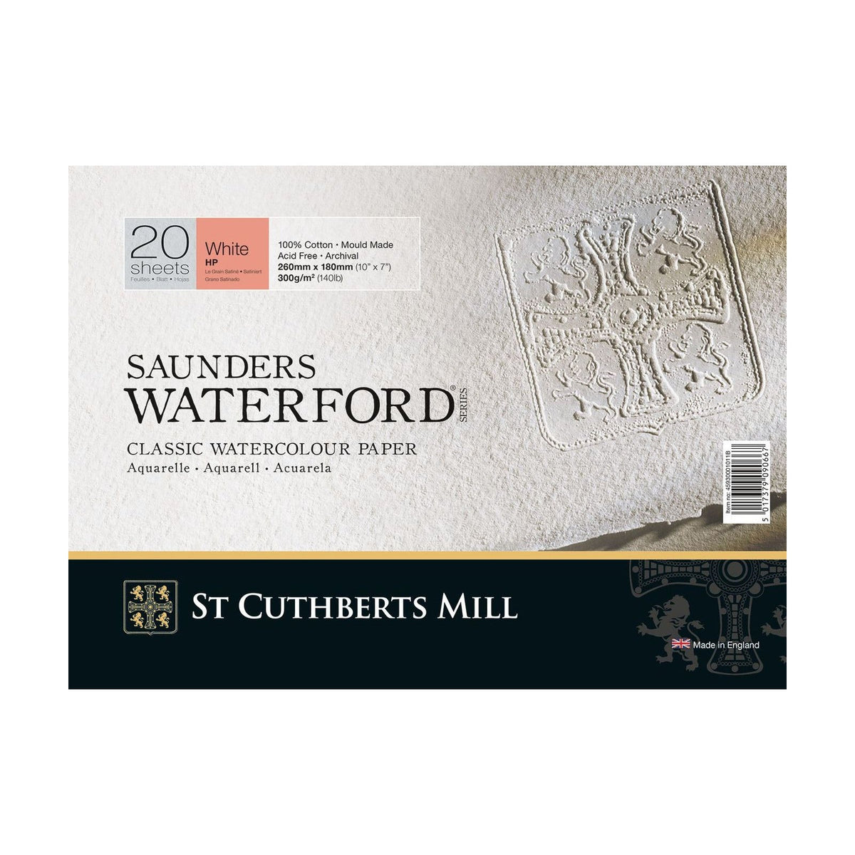 CANSON St Cuthberts Saunders Waterford HP akvarelltömb 300 g/m² 20 lap – 26 51 cm