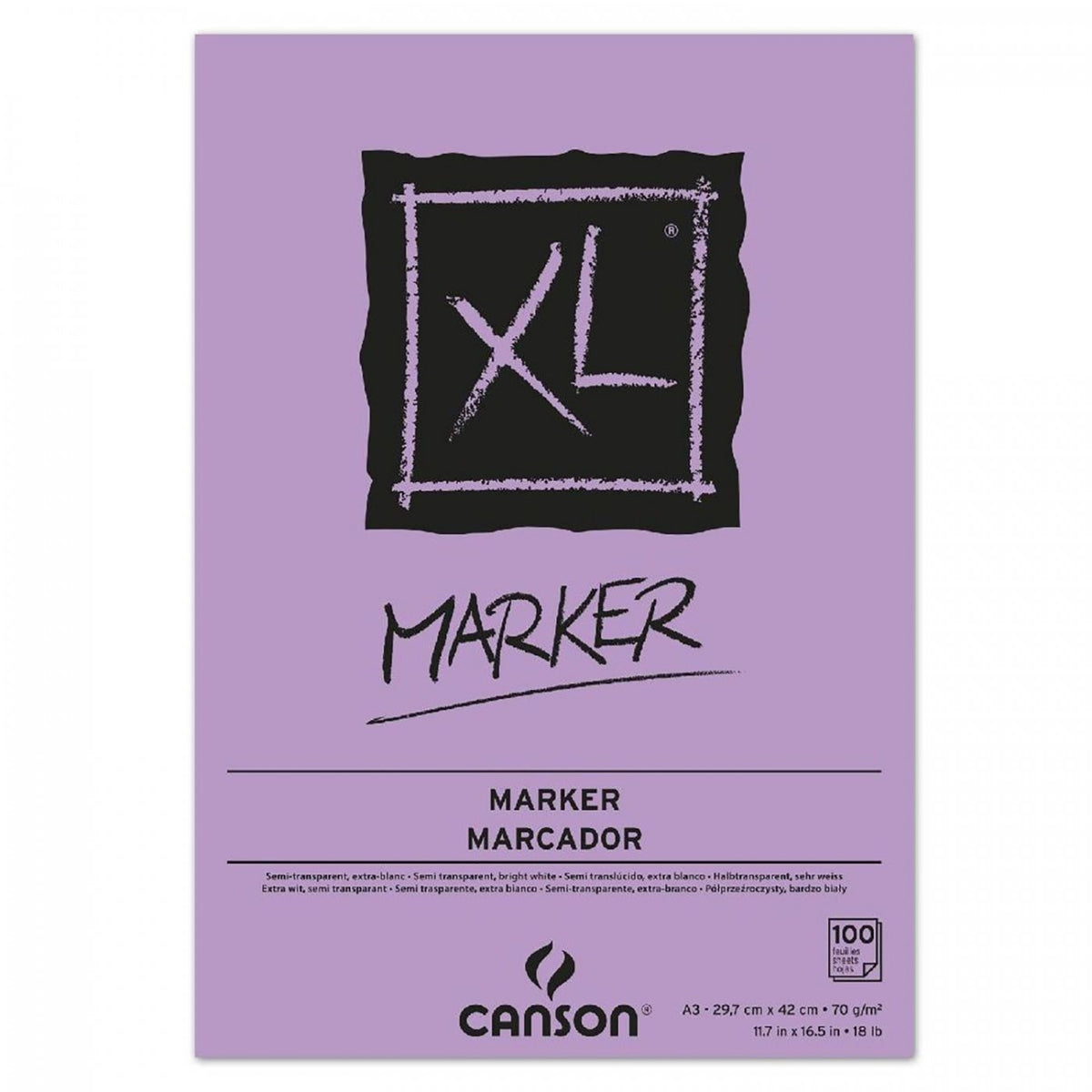 Canson XL Marker tömb markerekhez 70 g/m² A3 – 100 lapos ragasztott