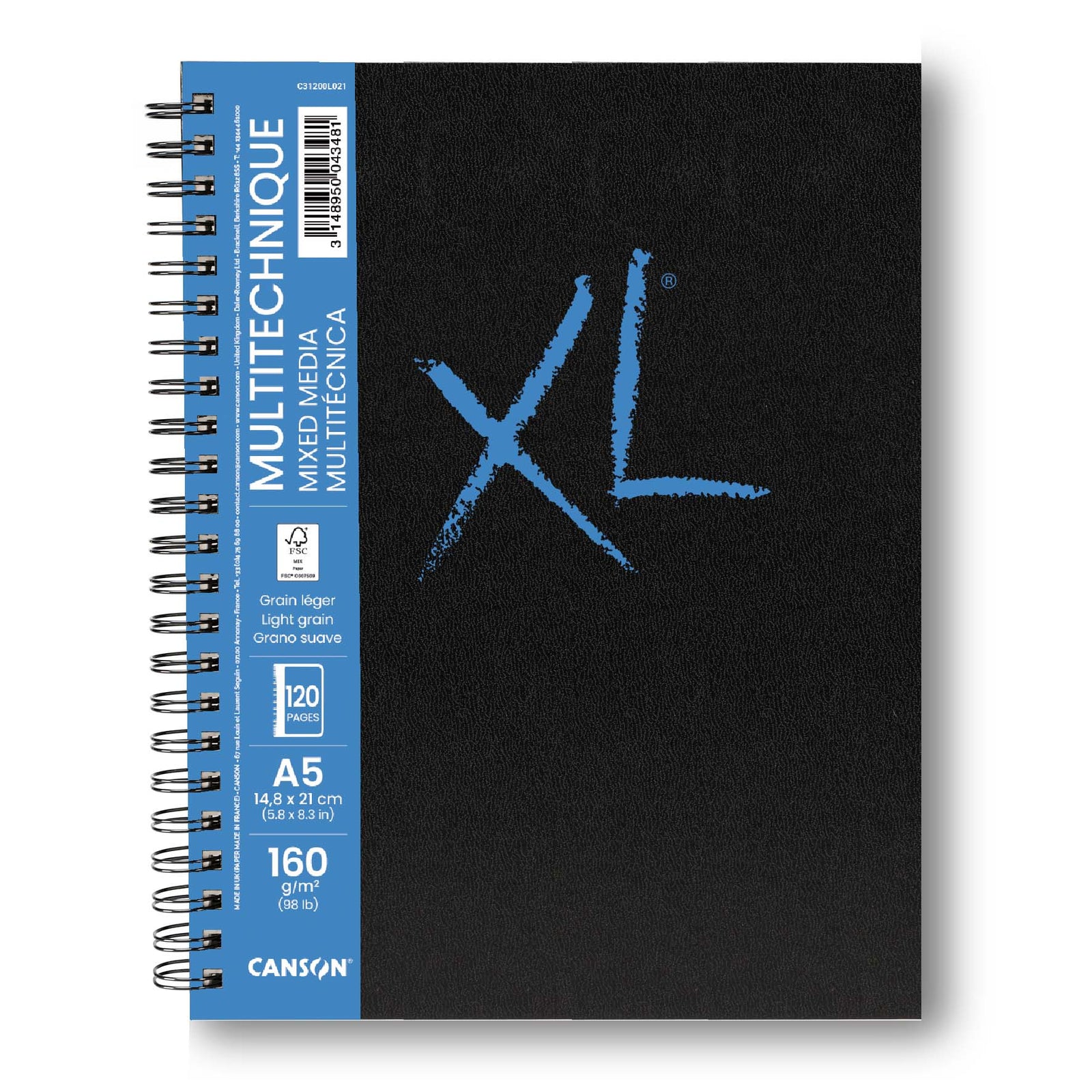 Canson XL Mix Media ragasztott tömb 160 g - 120 lap, A5