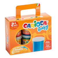 Carioca Baby 2+ ujjfesték készlet papírbőröndben, 6 × 80 ml
