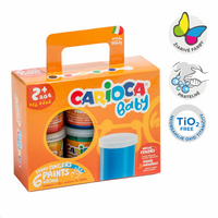 Carioca Baby 2+ ujjfesték készlet papírbőröndben, 6 × 80 ml