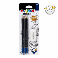 Carioca Black háromszögletű ceruza készlet 2/HB radírral, 4 db