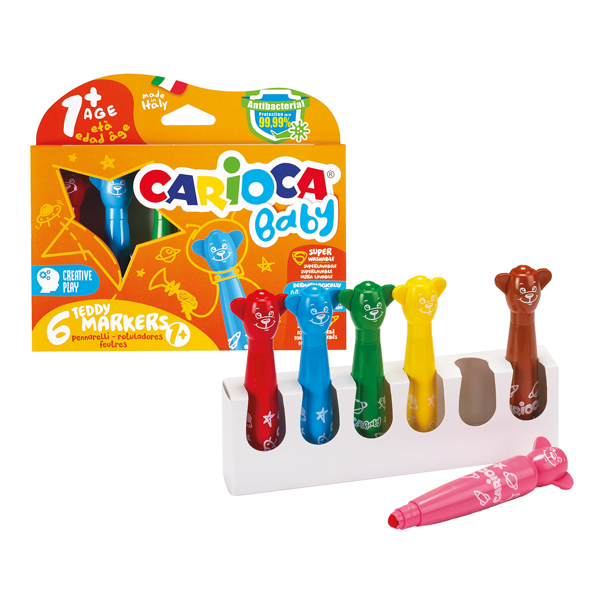Carioca filctoll Baby kerek hegyű, vegyes színek
