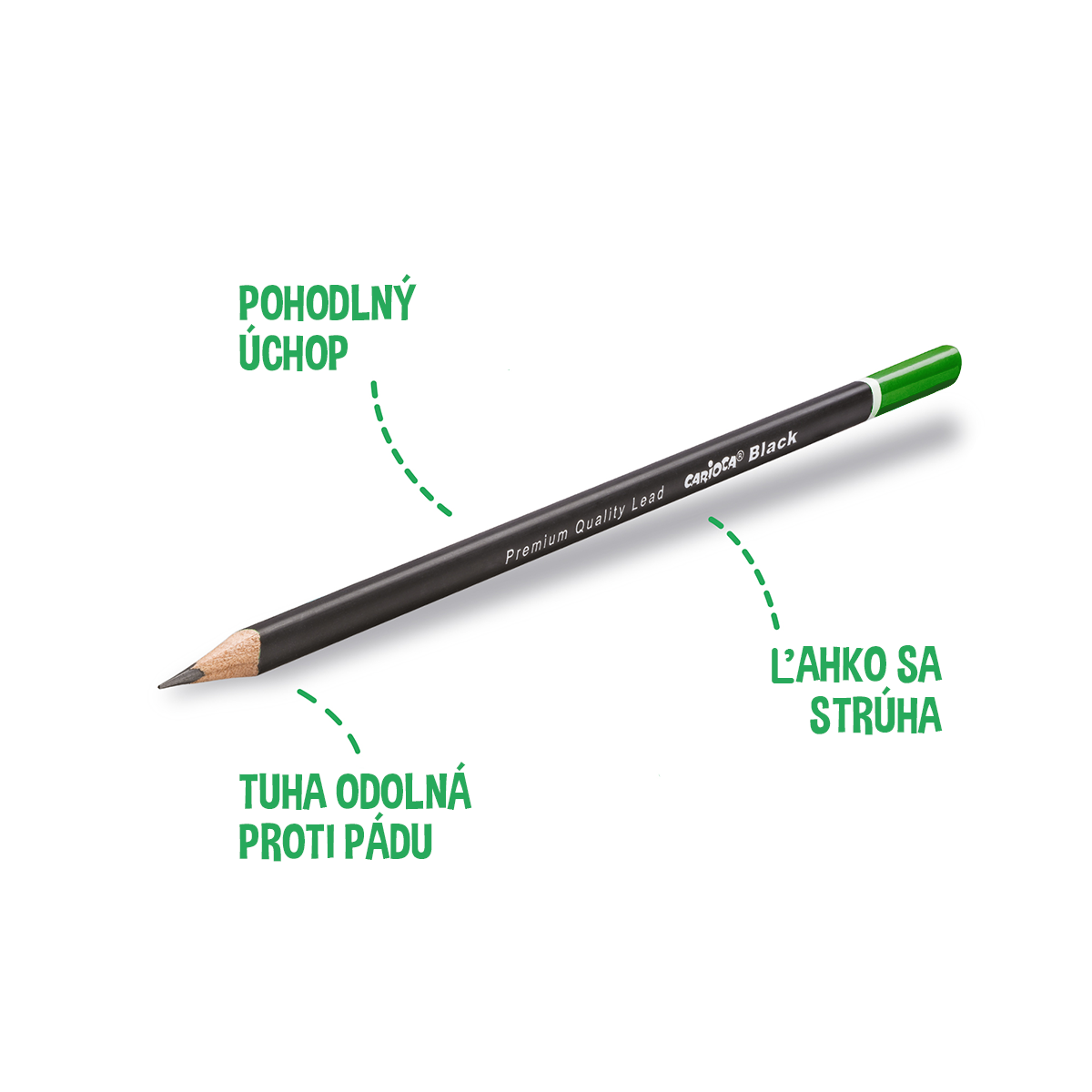 Carioca háromszögletű ceruza Black, 12 db