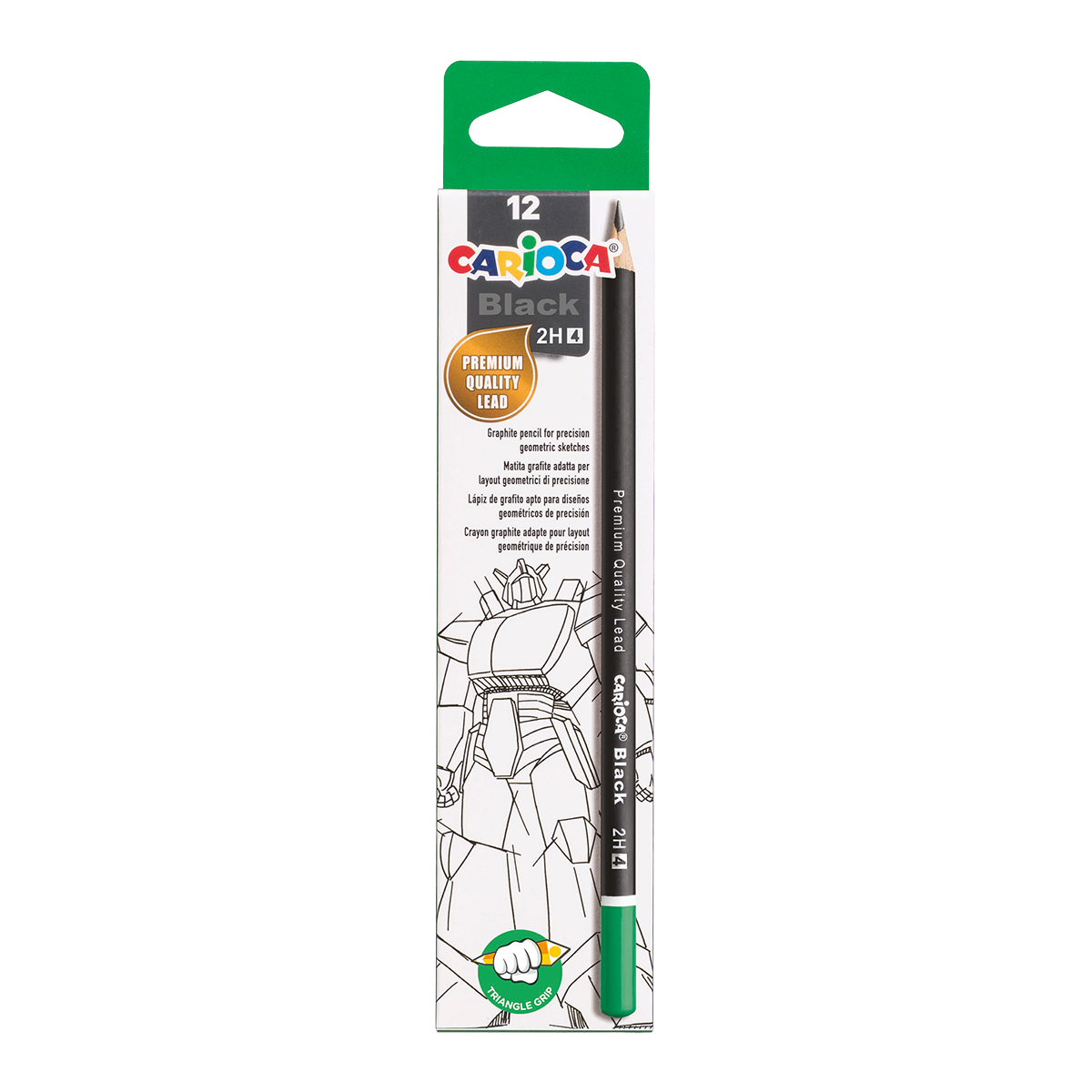 Carioca háromszögletű ceruza Black, 12 db