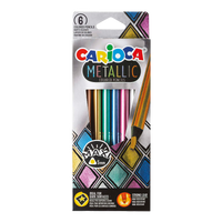 Carioca Metallic háromszögletű metál színes ceruza, 6 db