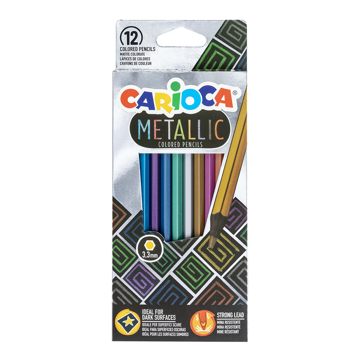 Carioca Metallic hatszögletű színes ceruzák, 12 db