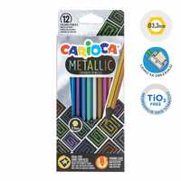 Carioca Metallic hatszögletű színes ceruzák, 12 db