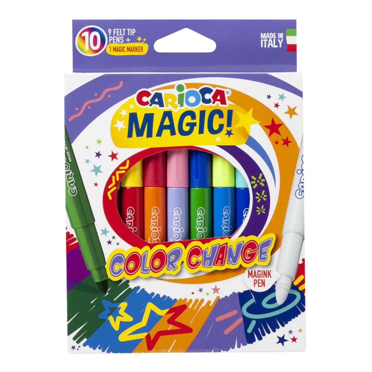Carioca színváltó varázsfilctoll, 10 db, színes készlet