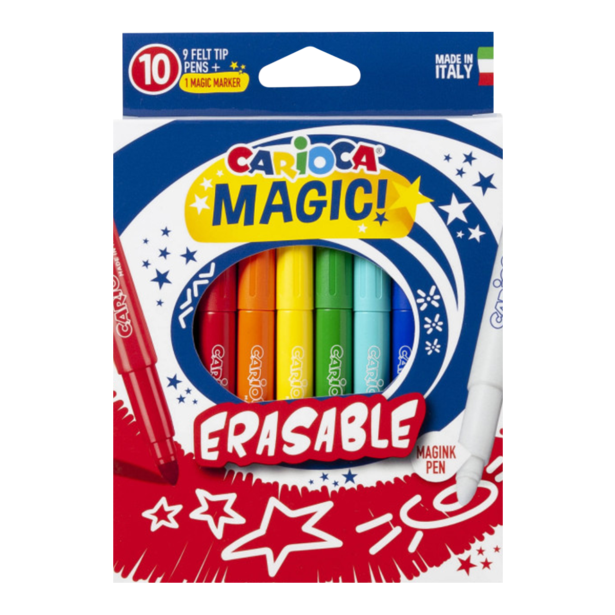 Carioca varázsfilctoll készlet - törölhető, 10 db, vegyes színek