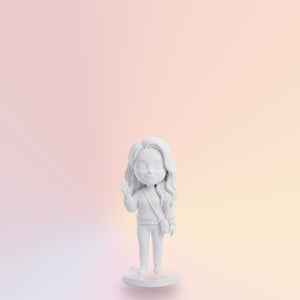 Fehér 3D figura 14 cm