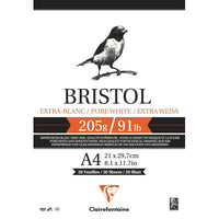 CLAIREFONTAINE Bristol rajztömb 205 g/m² – 20 lap, A4 – A3