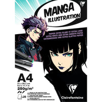 CLAIREFONTAINE Manga Illustration rajztömb 250 g/m² A5 – A3 - 20 lap
