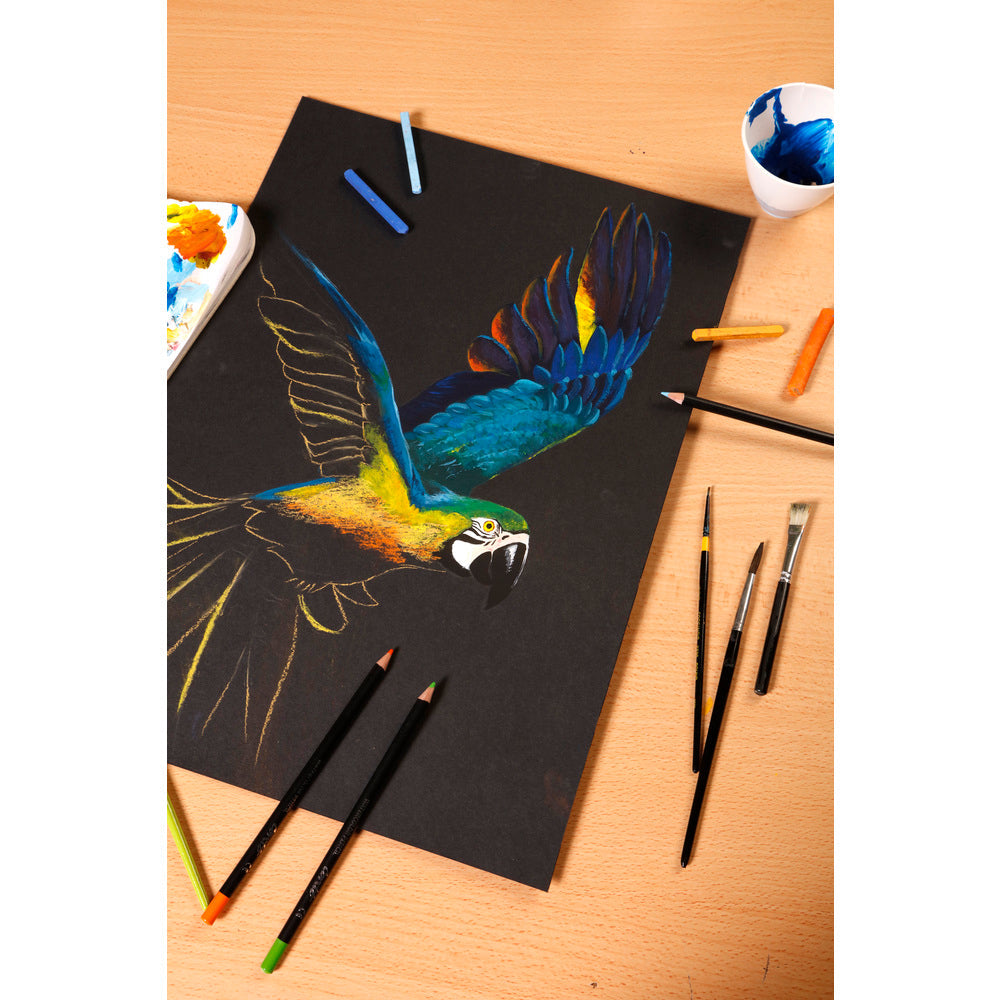 Clairefontaine Paint'On Mix Media tömb 250 g 20 lap ragasztott Black