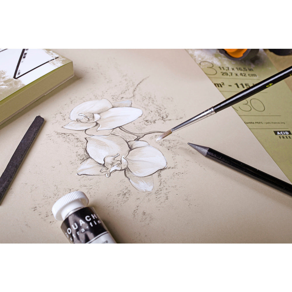 Clairefontaine Paint'On Mix Media tömb 250 g 30 lap ragasztott Natural