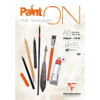 CLAIREFONTAINE Paint'On Mix Media tömb fehér A5 250 g/m² - 40 lap