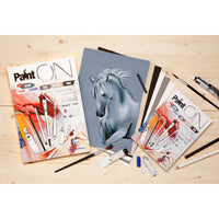 Clairefontaine Paint'On Mix Media tömb No. 6 250 g 24 lap ragasztott vegyes színek