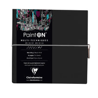 CLAIREFONTAINE Paint'On mixed media papírtömb 250 g/m² 19 x 19 cm - 32 lap – Fekete