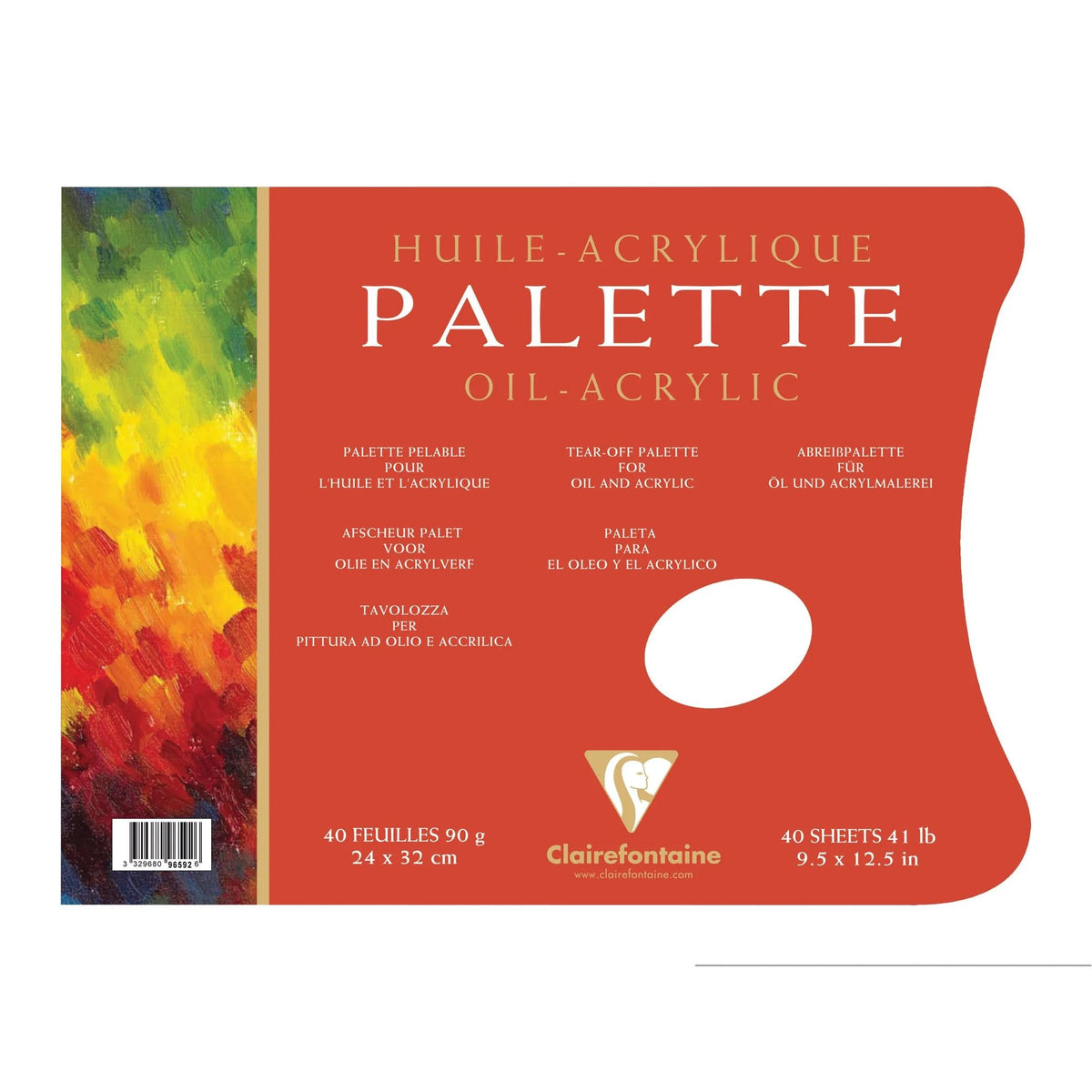 CLAIREFONTAINE papír festőpaletta 90 g/m2 - 24 x 32 cm, 40 lap