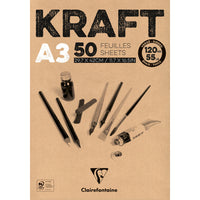 Clairefontaine ragasztott nátronpapír tömb – 120 g 50 lap A3