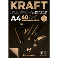 Clairefontaine ragasztott nátronpapír tömb – 90 g 60 lap A4 Barna és fekete