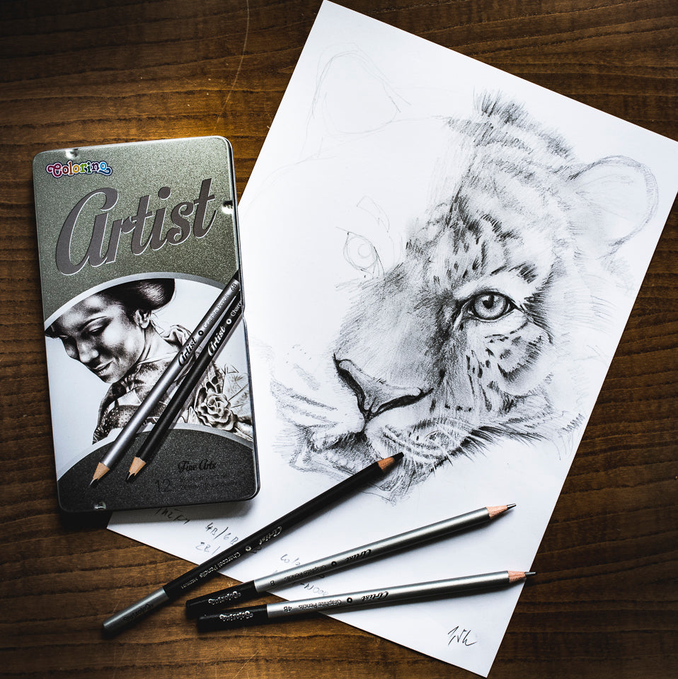 Colorino Artist grafitceruza és rajzszén készlet fémdobozban
