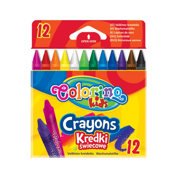 Colorino kerek viaszkréták - 12 darabos készlet