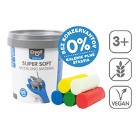 Creall Super soft gyurma 5 × 90 g tégelyben, színes válogatás