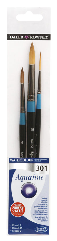 DALER ROWNEY Aquafine 301 akvarell és gouache ecsetkészlet - 3 db