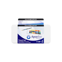 DALER ROWNEY Aquafine akvarell utazókészlet 24 félcsésze ecsettel