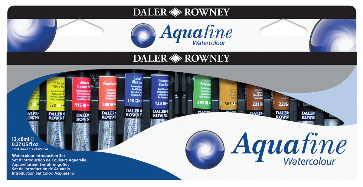 DALER ROWNEY Aquafine akvarellfesték készlet 12 x 8 ml