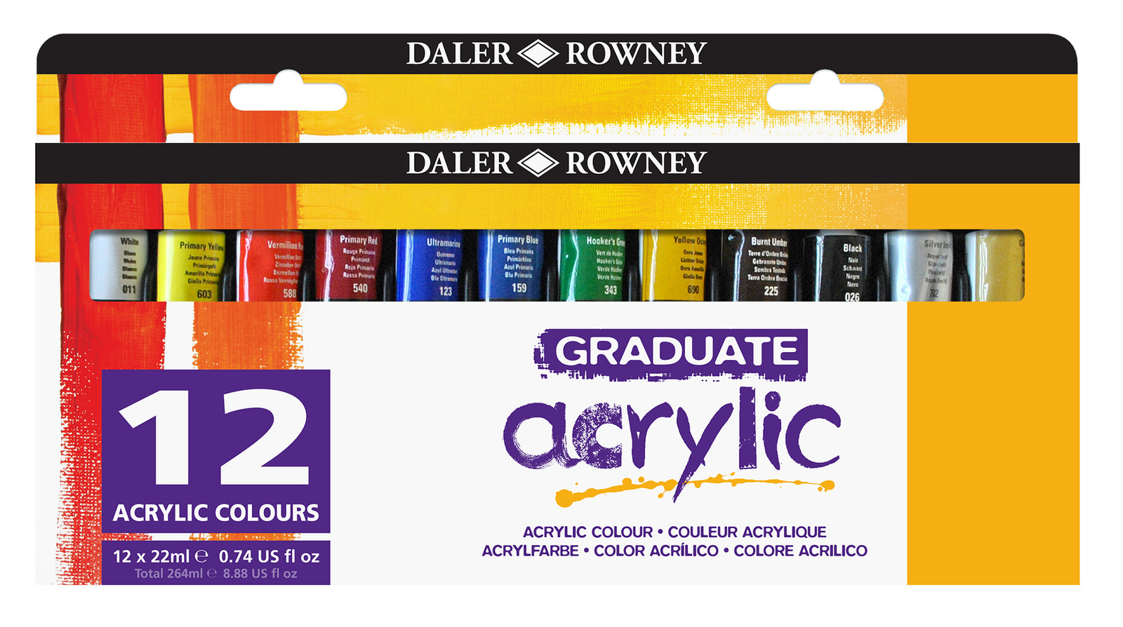 DALER ROWNEY Graduate akrilfesték készlet 12 x 22 ml