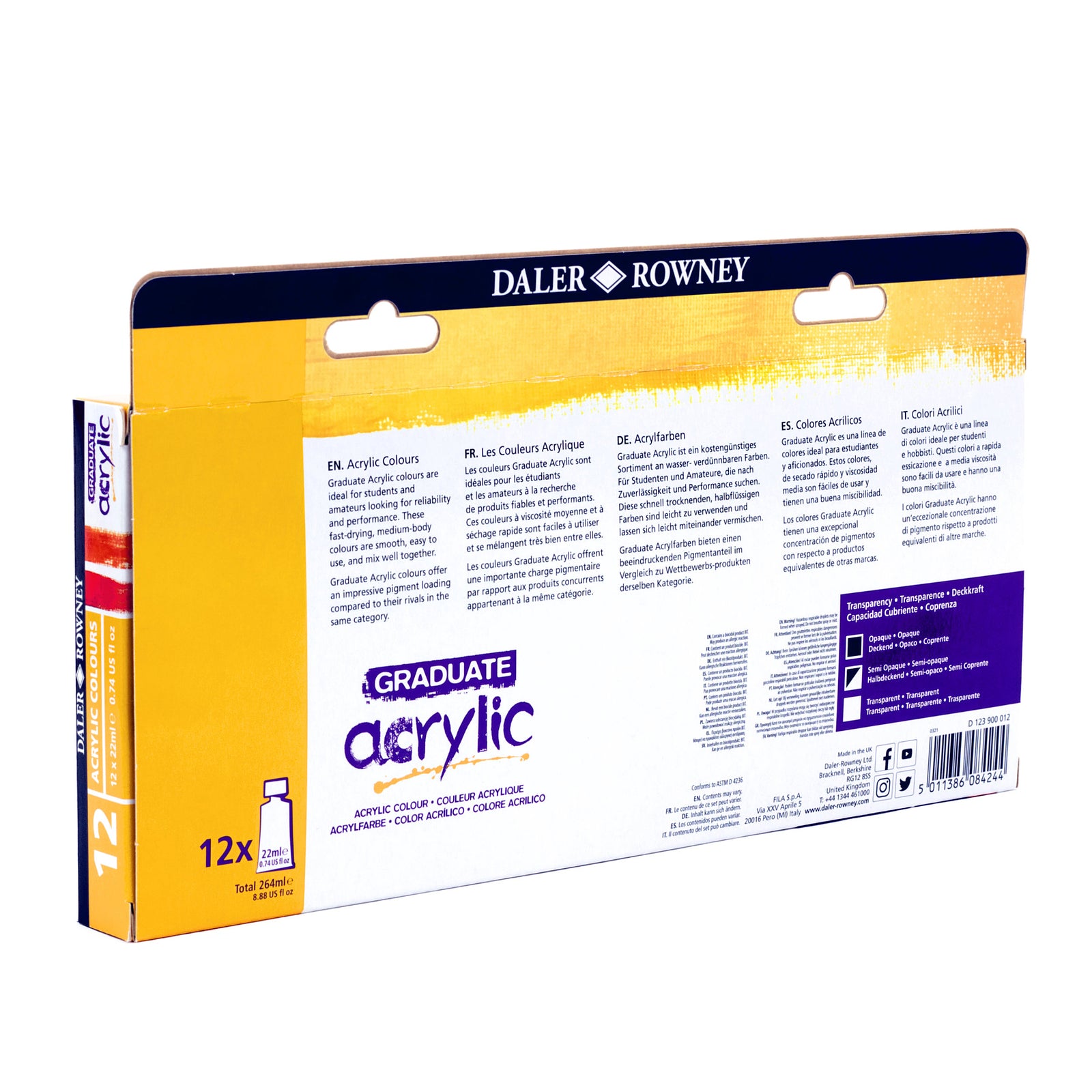 DALER ROWNEY Graduate akrilfesték készlet 12 x 22 ml