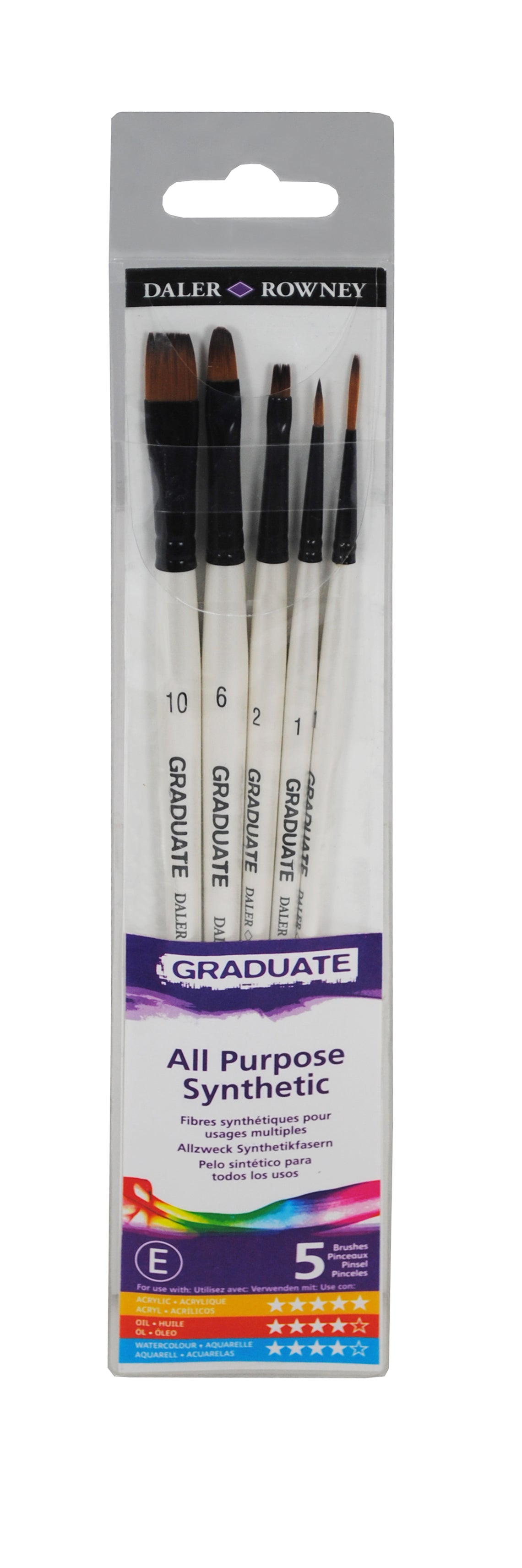 DALER ROWNEY Graduate univerzális szintetikus ecsetkészlet – 5 db