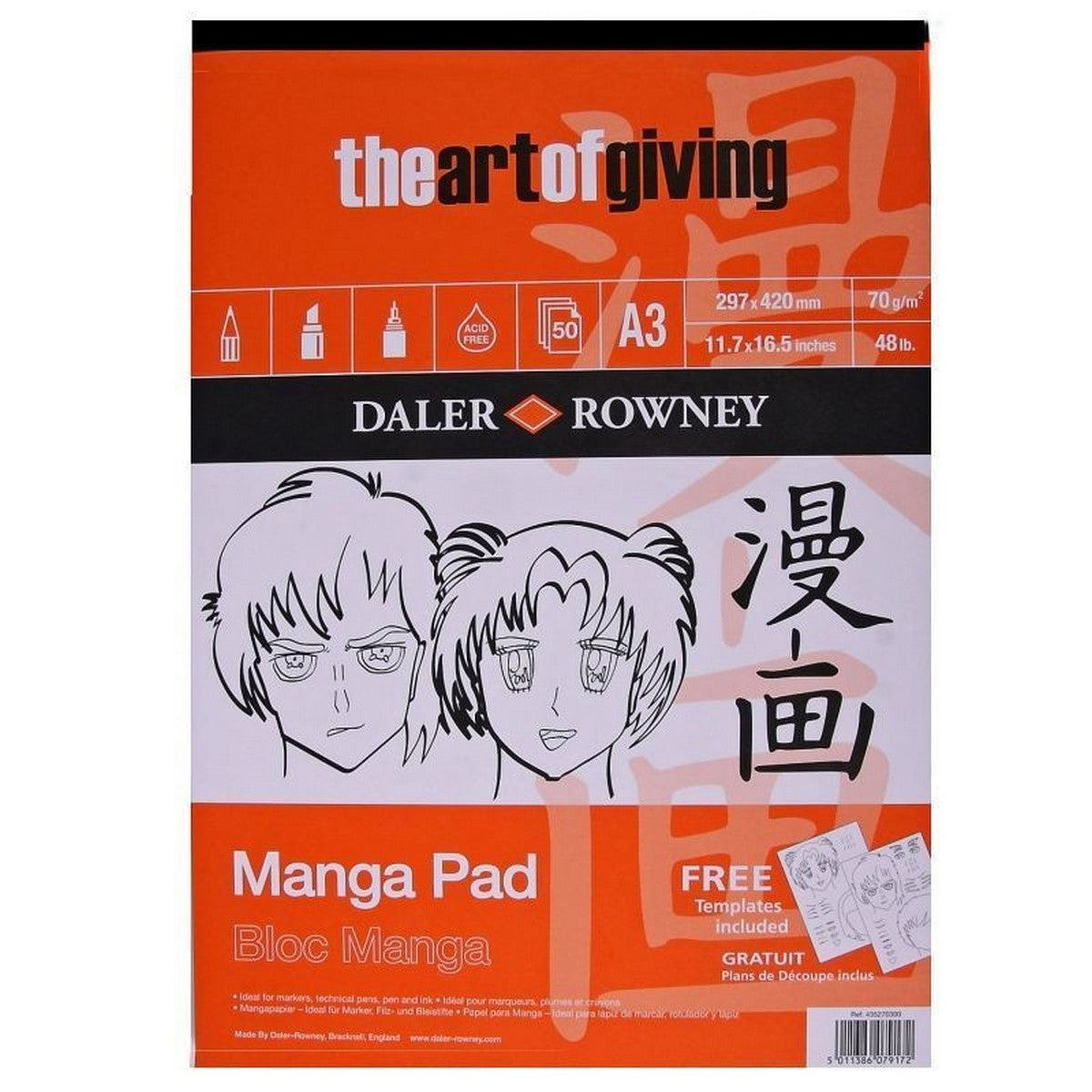 DALER ROWNEY Manga marker tömb 70 g - 50 lap, A3