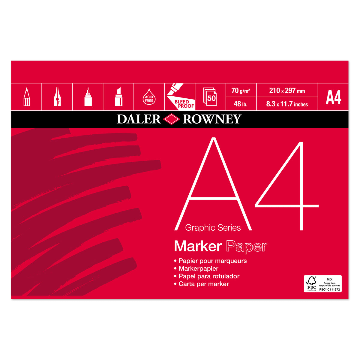 DALER ROWNEY Marker Graphic marker tömb A4 70g 50 lap