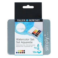 DALER ROWNEY Simply akvarell készlet 10 félszilke ecsettel