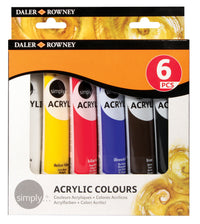 DALER ROWNEY D&R Simply akrilfesték készlet 6 x 75 ml