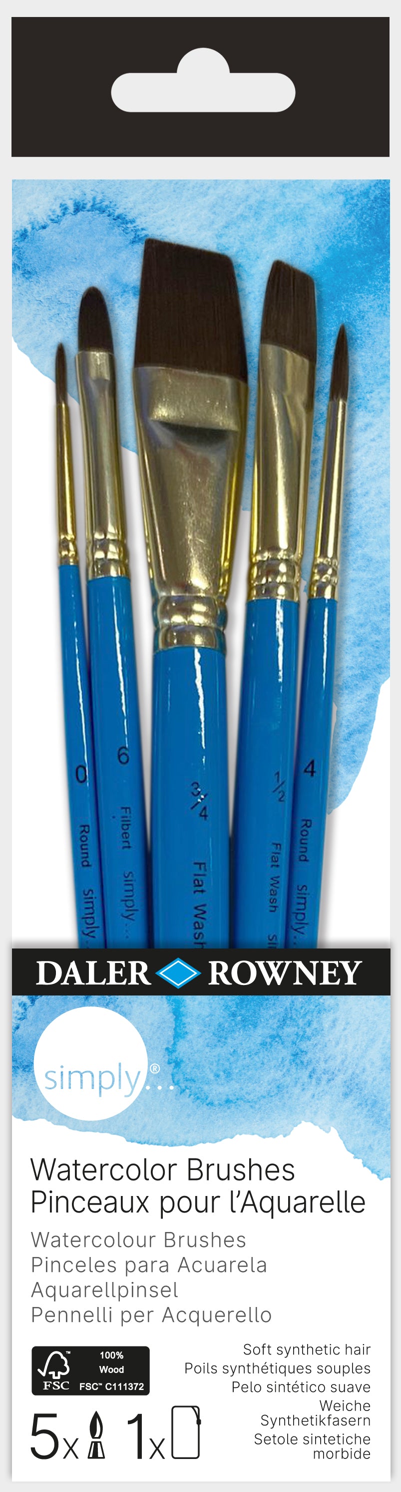 DALER ROWNEY Simply akvarell ecsetkészlet - 5 db